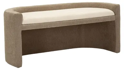 Immagine prodotto di Panca dal design nordico con struttura in MDF e seduta imbottita beige