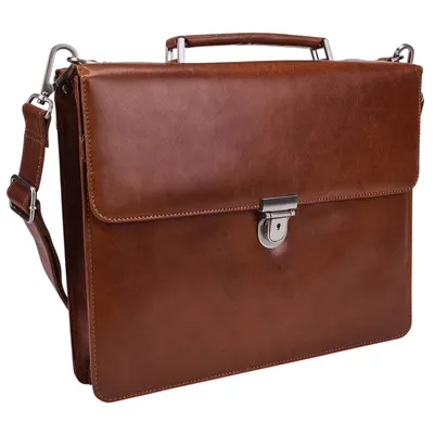 Produktbild von LEONHARD HEYDEN Leder Aktentasche Umhängetasche mit Laptopfach Cambridge Briefcase 1 Compartment Cognac braun