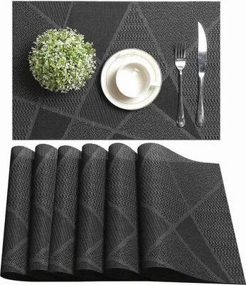 Produktbild von Famanu Platzdeckchen waschbar, rutschfest, hitzebeständig - schwarz, 45 x 30 cm