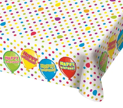 Zdjęcie produktu dla Folat 65493, Prostokątny, Wielobarwny, Plastik, Obrus, Urodziny, 130 x 180 cm