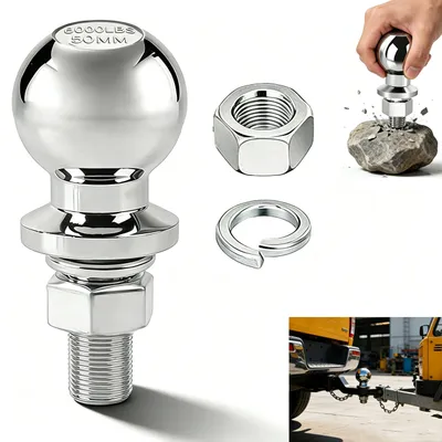 Imagen del producto de Enganche de remolque de 50 mm, con capacidad de carga de 3,5 toneladas, con bola de remolque de 25 mm de diámetro, para automóviles y tractores