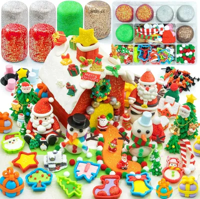 Image de Kit de pâte à modeler DIY créatif 280+ éléments Pâte à modeler pailletée argentée Modeline