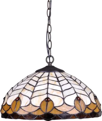 Zdjęcie produktu dla Lampa wisząca SARGAN czarna-multikolor 1xE27x60W szkło witrażowe wym:110x40x40cm IP20 Kaja