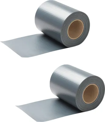 Zdjęcie produktu dla Aopunly Paski osłonowe z PVC Paski osłonowe Paski przeciwwiatrowe Siatka z podwójnymi prętami 35 m x 2 Szara