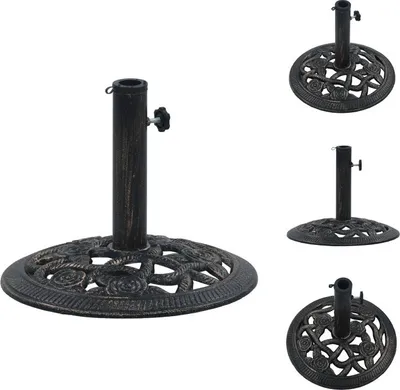 Produktbild von vidaXL Sonnenschirmständer Schwarz Bronze 9 kg 40 cm Gusseisen - Sonnenschirmständer
