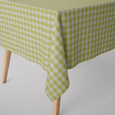 Produktbild von Tischdecke Landhaus kariert lime weiß verschiedene Größen Größe 130x240cm