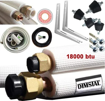 Produktbild von 18000btu 2x3m Kältemittelleitungen Full-Kit +Wandhalter +Dämpfer