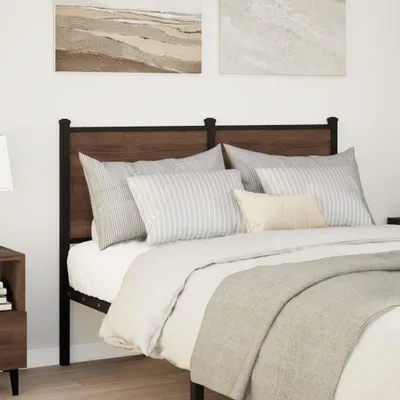 Produktbild von vidaXL Ersatz-Kopfteil Braun Eichen-Optik 120 cm Holzwerkstoff und Stahl