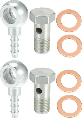Image de 10mm Diamètre M10x1 Voiture Banjo Raccord Adaptateur avec Rondelles - 8 pcs