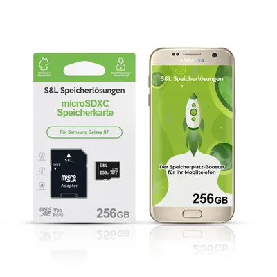 Produktbild von microSD Speicherkarte S&L für Samsung Galaxy S7 - Speicherkapazität: 256 GB