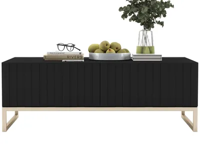Zdjęcie produktu dla Stolik kawowy Glamour prostokątny elegancka nowoczesna ława Czarny Mat 110 cm