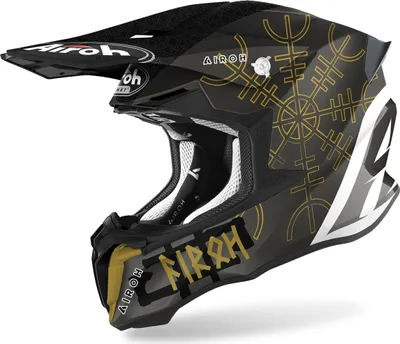 Produktbild von Crosshelm Schutzhelm Motorradhelm AIROH Twist 2.0 Sword Schwarz Gold Größe XS