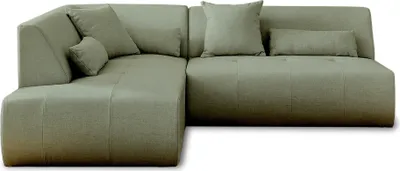 Produktbild von Lisa Design Onyx, modulares 5-Sitzer Ecksofa links, aus Stoff , Salbeigrün