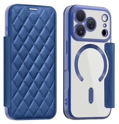 Obrázok produktu pre Pre Apple iPhone 17 Pro 360° Celotelové puzdro Magsafe RFID proti krádeži dát zo syntetickej kože Dark Blue