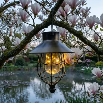 Produktbild von abc HOME | Hängeleuchte / Laterne | LED´s | Solarpanel | Lichtsensor | 37 cm H