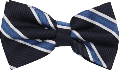 Produktbild von Fabio Farini - 1 Stück Herren Streifen Fliegen - Männer Querbinder Vorgebunden Bowtie Streifen - Schwarz/Blau/Weiß