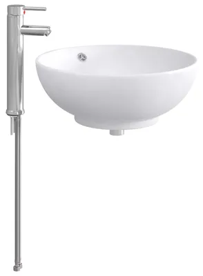 Immagine prodotto di vidaXL Lavabo con rubinetto e scarico, cromato, 44 x 44 x 16 cm