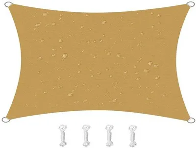 Productafbeelding van Ibenzoa® zonnescherm, 2 x 3 meter, waterdicht, rechthoekig, gemaakt van Oxford-stof (PES 185 g/m²) met een Polyurethancoating, UV-bescherming voor balkon, terras en tuin