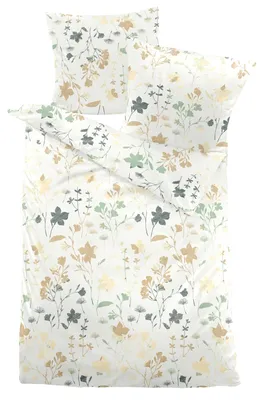 Immagine prodotto di Set di lenzuola Dormisette Edelbiber, motivo floreale, dimensioni 135x200 cm + 80x80 cm