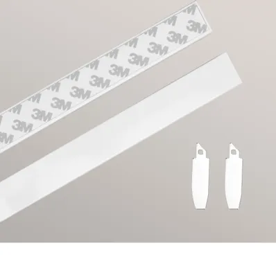 Produktbild von Zubehör SET Rollo Seitenblenden zum Kleben oder Schrauben aus Aluminium - in weiß - B 2.50cm H 126cm
