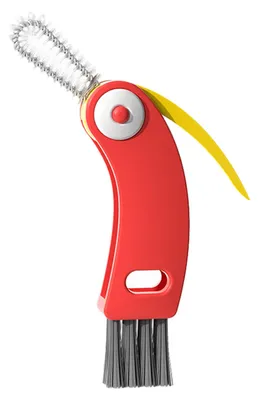 Produktbild von 1/3 Stück 3-in-1-Reinigungsbürste mit drehbarem, faltbarem Design, Silikondeckel, Fugenreiniger, steifen Borsten, Winkelbürste zur Reinigung von Glaskanten