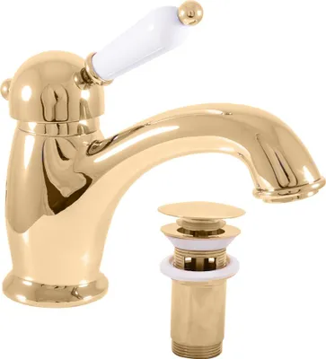 Obrázok produktu pre LABE - Umývadlová batéria s výtokom, zlatá - lesklá L527.0KZ, RAV Slezák