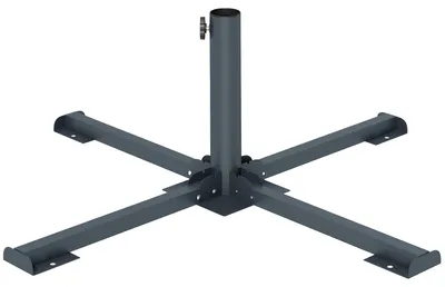 Produktbild von Sonnenschirmständer Klappbarer Schirmständer Rohrdurchmesser 38 und 48 mm Kreuzständer für Sonnenschirme, Dunkelgrau