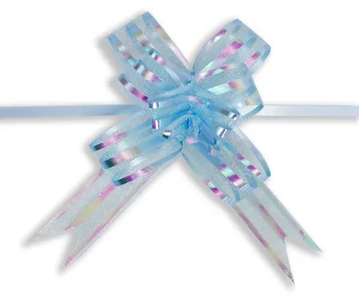 10 PVC Girlanden Farbwahl Größenwahl - Geschenk Party Deko Schleife Organza Band, blau