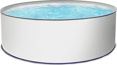Produktbild von Rundpool Stahlwandpool weiß Poolfolie grau 0,8 mm Poolset rund 300 x 120 cm als Komplettset
