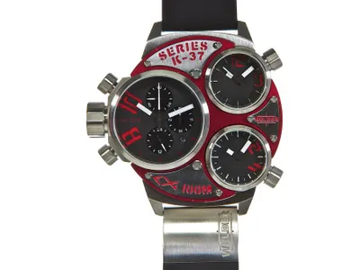 Produktbild von U-Boat 8841/A Capsoil Doppiotempo DLC Red Rehaut schwarz Kautschuk Herren Uhr
