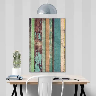 Zdjęcie produktu dla Tablica magnetyczna szklana banjado Magnettafel, do pisania, o wymiarach 60x90 cm, wykonana z bezpiecznego szkła hartowanego ESG, z motywem "Kolorowa ściana". [MTGH3 10754]