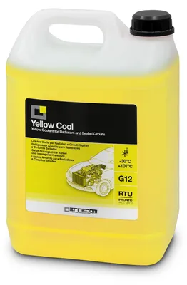 Obrázok produktu pre ERRECOM Yellow Cool, žltá fluorescenčná chladiaca kvapalina, -30°C, typ G12