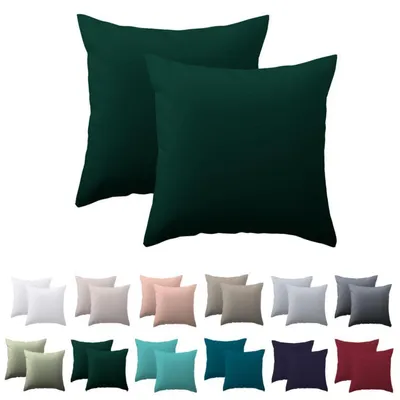Zdjęcie produktu dla Poszewki na poduszki, 50x50 cm, ciemnozielone, zestaw 2 sztuk, 100% mikrofibra