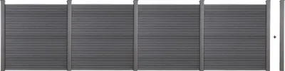 Produktbild von HOME DELUXE WPC Sichtschutzzaun CALLADO - 4 x Element + 6 x Pfosten I Sichtschutz Holzoptik, WPC Zaun Anthrazit, WPC Stecksystem Zaun