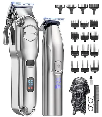 Obrázek produktu pro Zastřihovač vlasů - Bezdrátový zastřihovač vousů - 240 minut provozu - Vodotěsný IPX7 - Úhlový zastřihovač