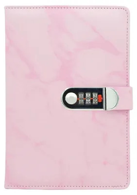 Produktbild von Notizbuch mit Zahlenschloss und Stifthalter, Kunstleder, 218x150mm, Pink