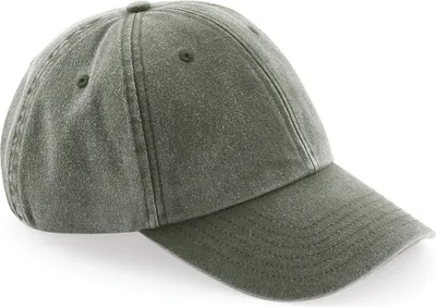 Image de Beechfield B655 | Casquette Vintage Low Profile / Design 6 panneaux - Couleur : Vintage Olive - Taille : One Size