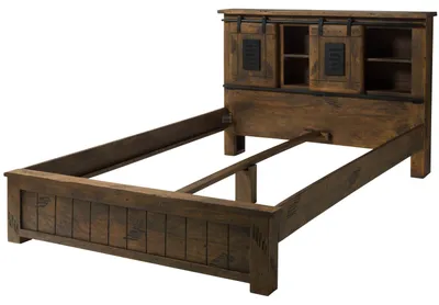 Produktbild von MASSIVMOEBEL24.DE Bett Mango 140x200x105 braun lackiert RAILWAY #472