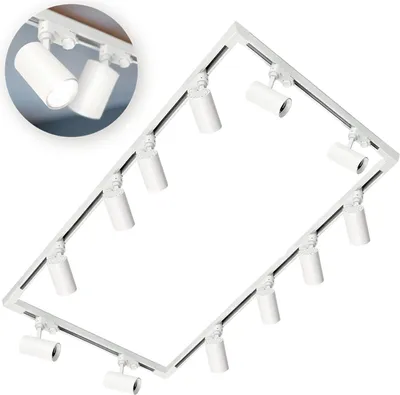 Produktbild von 3-Phasen-Schienen-Set NEXTRACK - Schienensystem Komplett-Set 4x2m+4x2m Schiene, 4x L-Verbinder, 8x Lampe Weiß