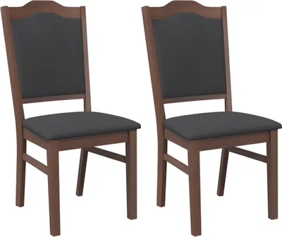 Image de vidaXL Chaises de salle à manger avec coussins 2 pcs. Marron Bois massif Hévéa