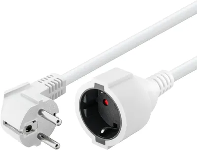 Produktbild von Wentronic Verlängerungskabel (Schuko-Stecker zu Schuko-Steckdose), 3 Meter, weiß