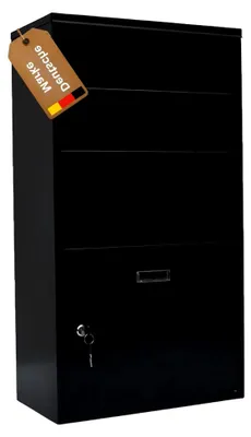 Produktbild von Paketbox Paketbriefkasten mit Paketfach | Wand- und Bodenmontage | Paketgröße bis zu 37x30x18 cm (Schwarz)