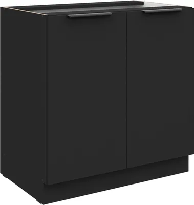 Produktbild von Küchen Unterschrank 80 cm SIENA Schwarz Küche Küchenzeile Küchenblock