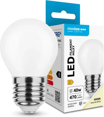 Obrázok produktu pre Modee Lighting LED Filament Milky žiarovka E27 4W G45 (40W) 4000K