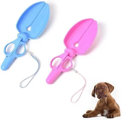 Productafbeelding van Set van 2 draagbare mini-scharen, schepjes en reinigingsgereedschap voor hondenpoep, kattenpoep en tuinpaden.