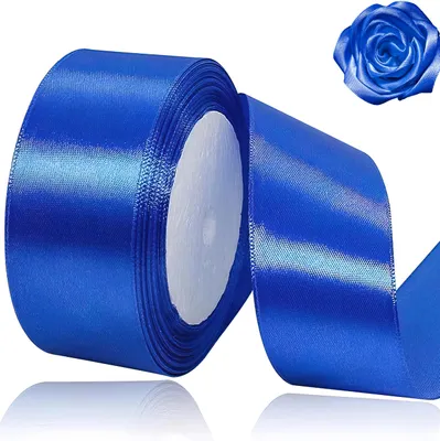 Produktbild von Blaues Geschenkband, 40 mm breit, 23 Meter Satinband für Dekoration und Geschenke