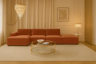 Produktbild von Kaiser Möbel Ecksofa Cursal L-Form + Hocker, Stoff Salvador, Braun, Links