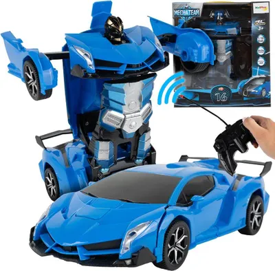 Obrázok produktu pre Malplay Rc Robot na diaľkové ovládanie Transformácia auta 2-v-1 Športové auto + Robot s diaľkovým ovládaním Hracie vozidlo pre deti od 3 rokov