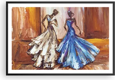 Produktbild von Gerahmtes Poster - Schwarzer Rahmen - Frauen Kleider Öl - 91,5x61 cm - Wand Bild - Wanddeko - Wandbilder - Kunstposter - Wandposter - Bilderrahmen - Bilder - Kunstdruck - Wandbild - P2BAA91x61-4172