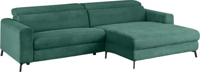 Produktbild von KAWOLA Sofa LAISKA Ecksofa Cord smaragd Longchair rechts
